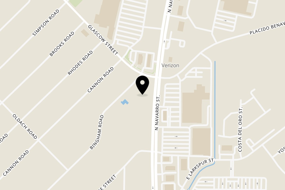 Map showing the location of Double J Eatery on 8607 N Navarro St E in Victoria